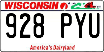 WI license plate 928PYU