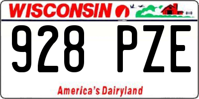 WI license plate 928PZE