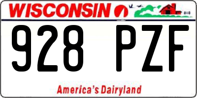 WI license plate 928PZF
