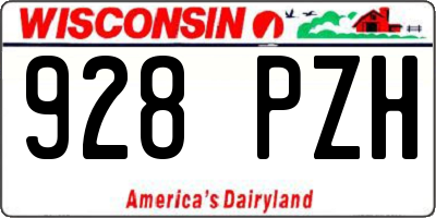 WI license plate 928PZH
