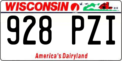 WI license plate 928PZI