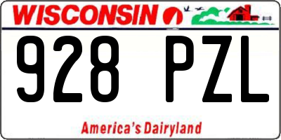 WI license plate 928PZL