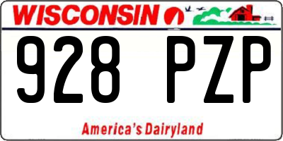 WI license plate 928PZP