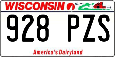 WI license plate 928PZS