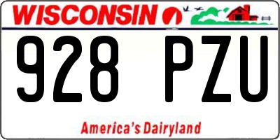 WI license plate 928PZU