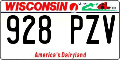 WI license plate 928PZV