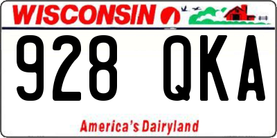 WI license plate 928QKA