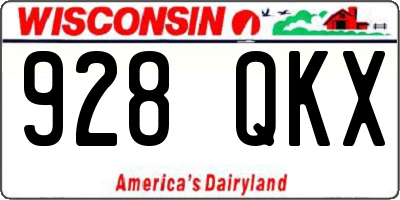 WI license plate 928QKX