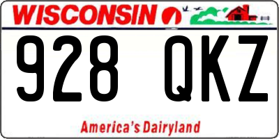 WI license plate 928QKZ