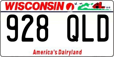 WI license plate 928QLD