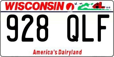 WI license plate 928QLF
