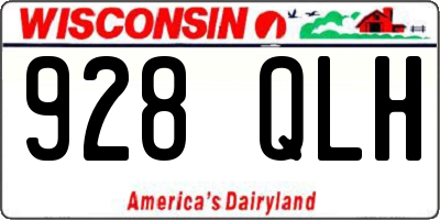 WI license plate 928QLH