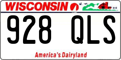 WI license plate 928QLS
