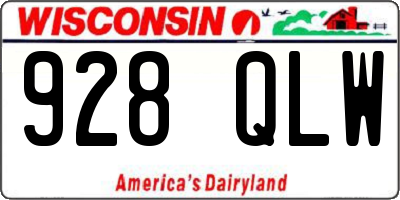 WI license plate 928QLW