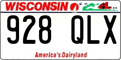 WI license plate 928QLX
