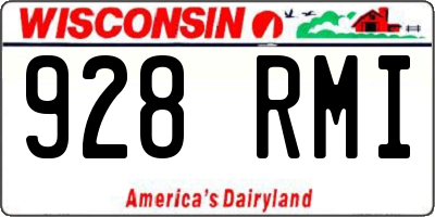 WI license plate 928RMI