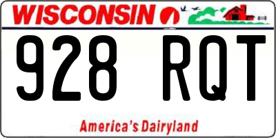 WI license plate 928RQT