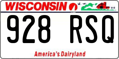 WI license plate 928RSQ