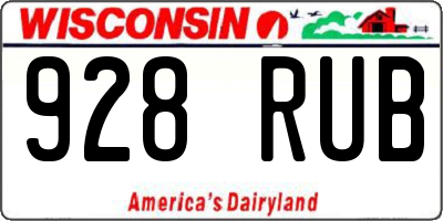 WI license plate 928RUB