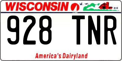 WI license plate 928TNR