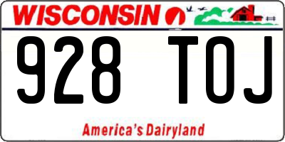 WI license plate 928TOJ