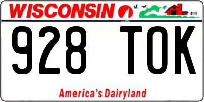 WI license plate 928TOK