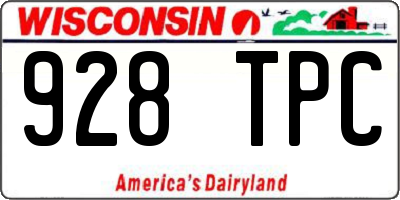 WI license plate 928TPC