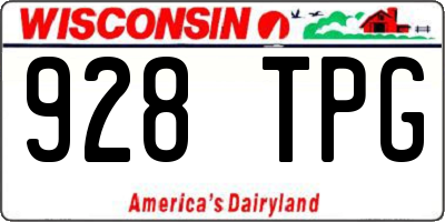WI license plate 928TPG