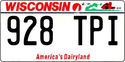 WI license plate 928TPI