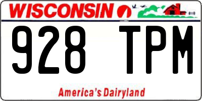 WI license plate 928TPM