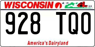 WI license plate 928TQO