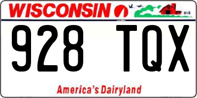WI license plate 928TQX