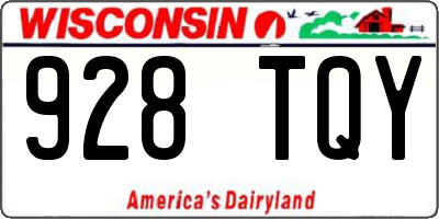 WI license plate 928TQY