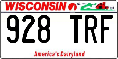 WI license plate 928TRF