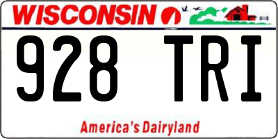 WI license plate 928TRI