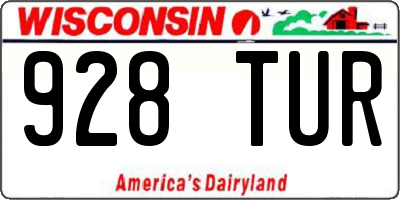 WI license plate 928TUR