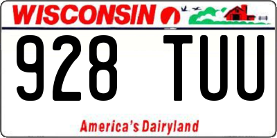 WI license plate 928TUU