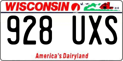WI license plate 928UXS