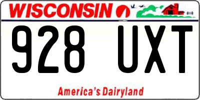 WI license plate 928UXT