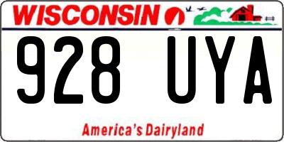 WI license plate 928UYA