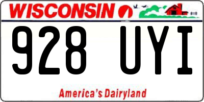 WI license plate 928UYI