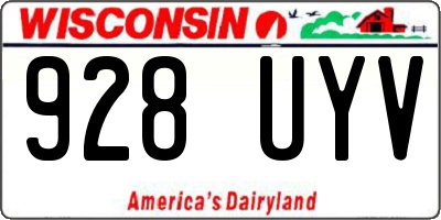 WI license plate 928UYV