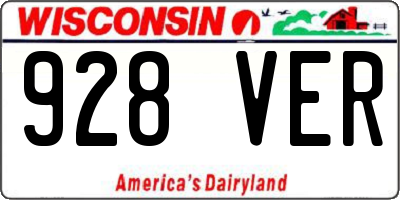WI license plate 928VER