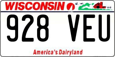 WI license plate 928VEU