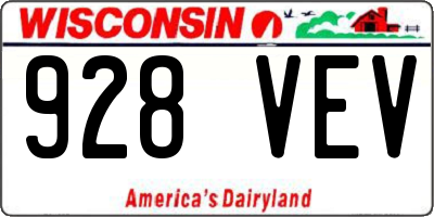 WI license plate 928VEV