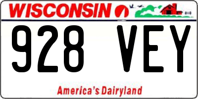 WI license plate 928VEY