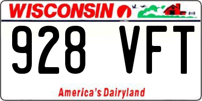WI license plate 928VFT