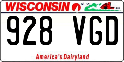 WI license plate 928VGD