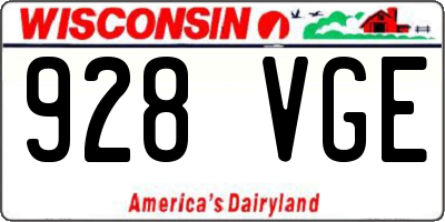 WI license plate 928VGE