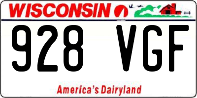 WI license plate 928VGF